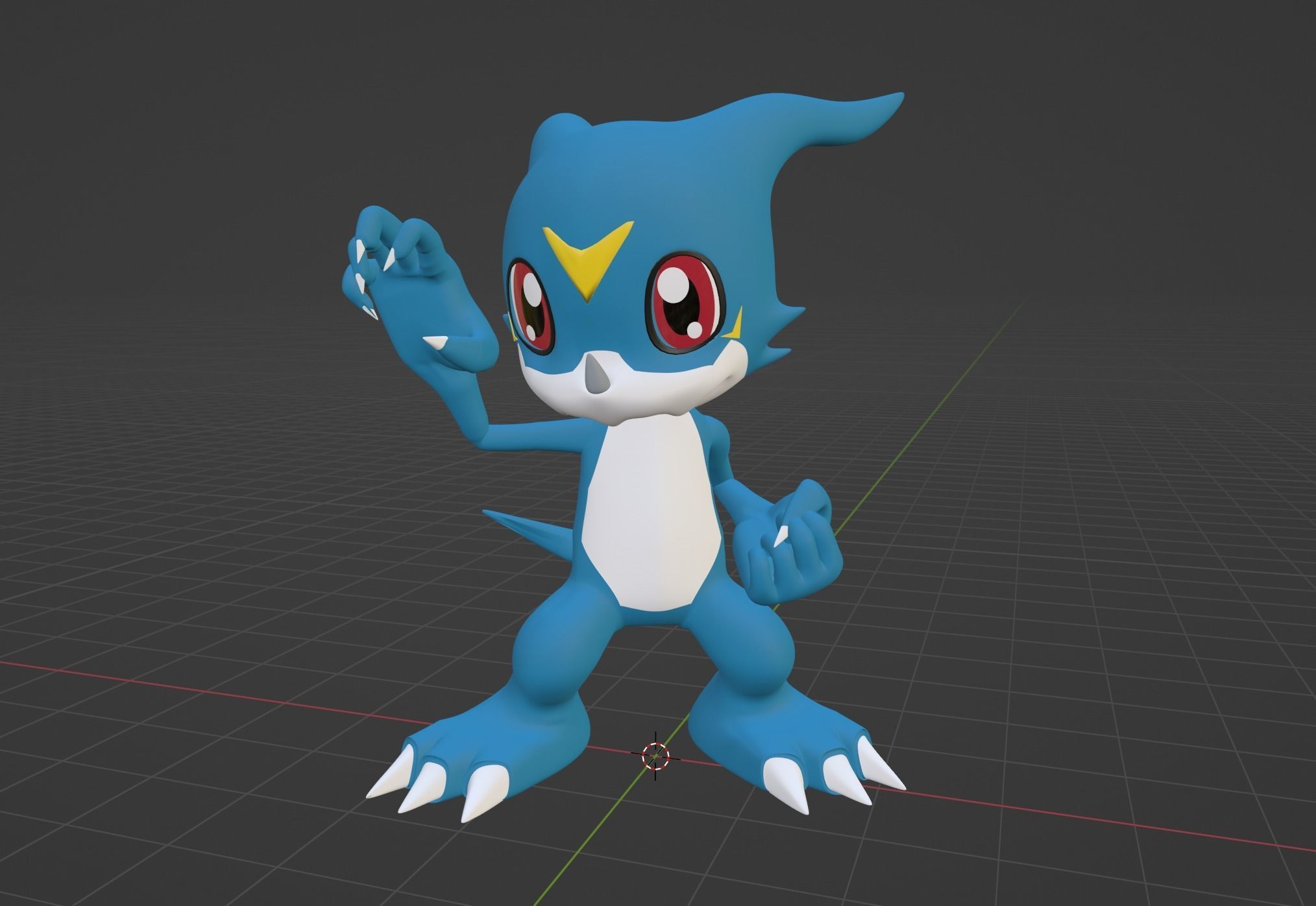 Veemon - Digimon Low-poly 3D model_3