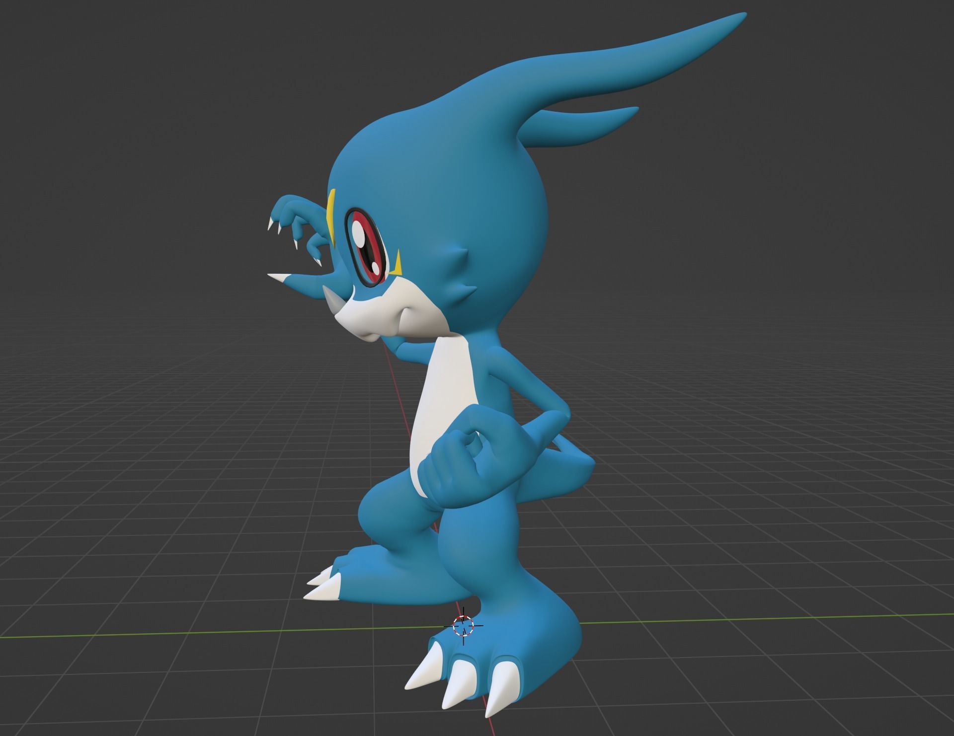 Veemon - Digimon Low-poly 3D model_4