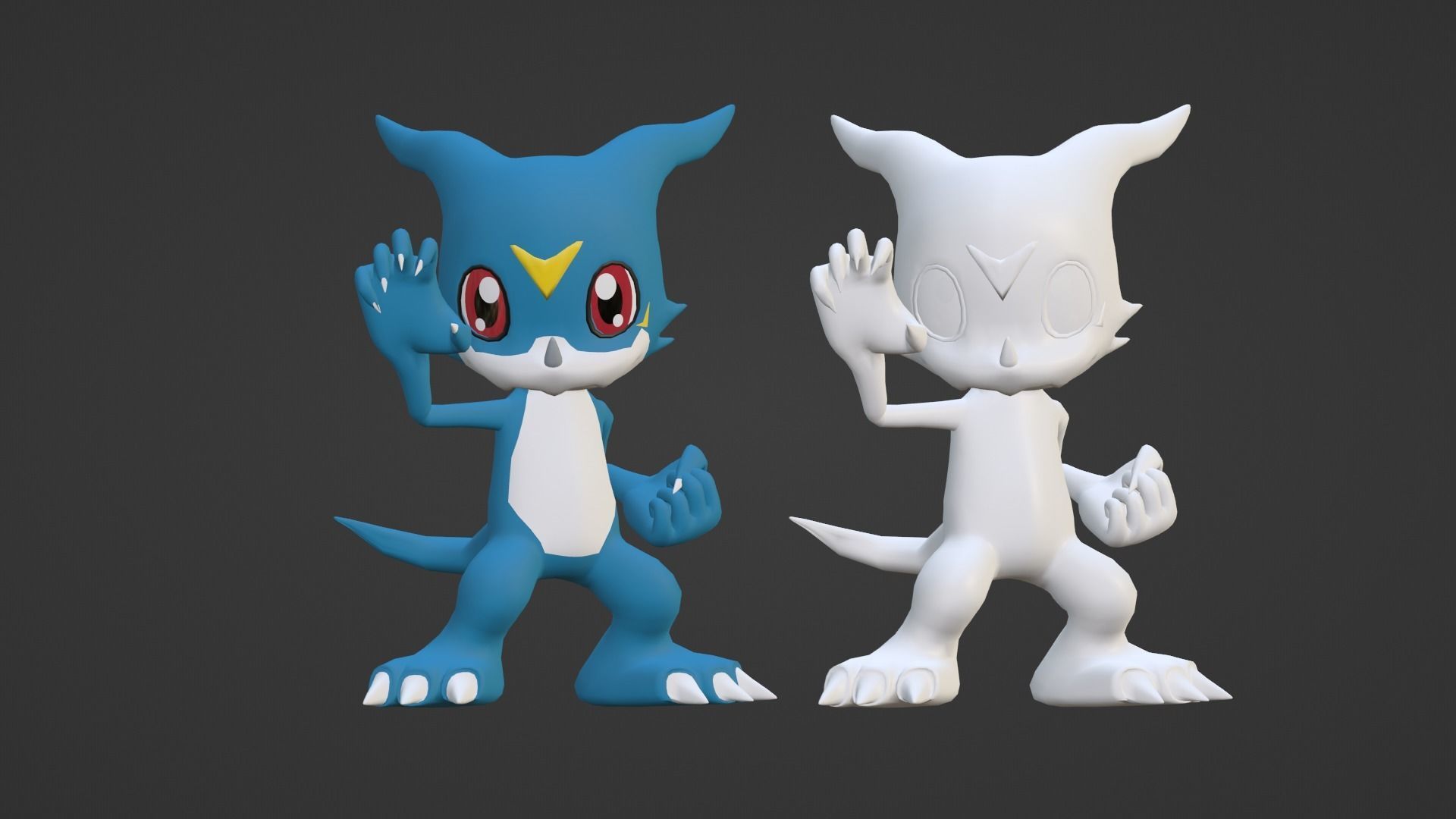 Veemon - Digimon Low-poly 3D model_13