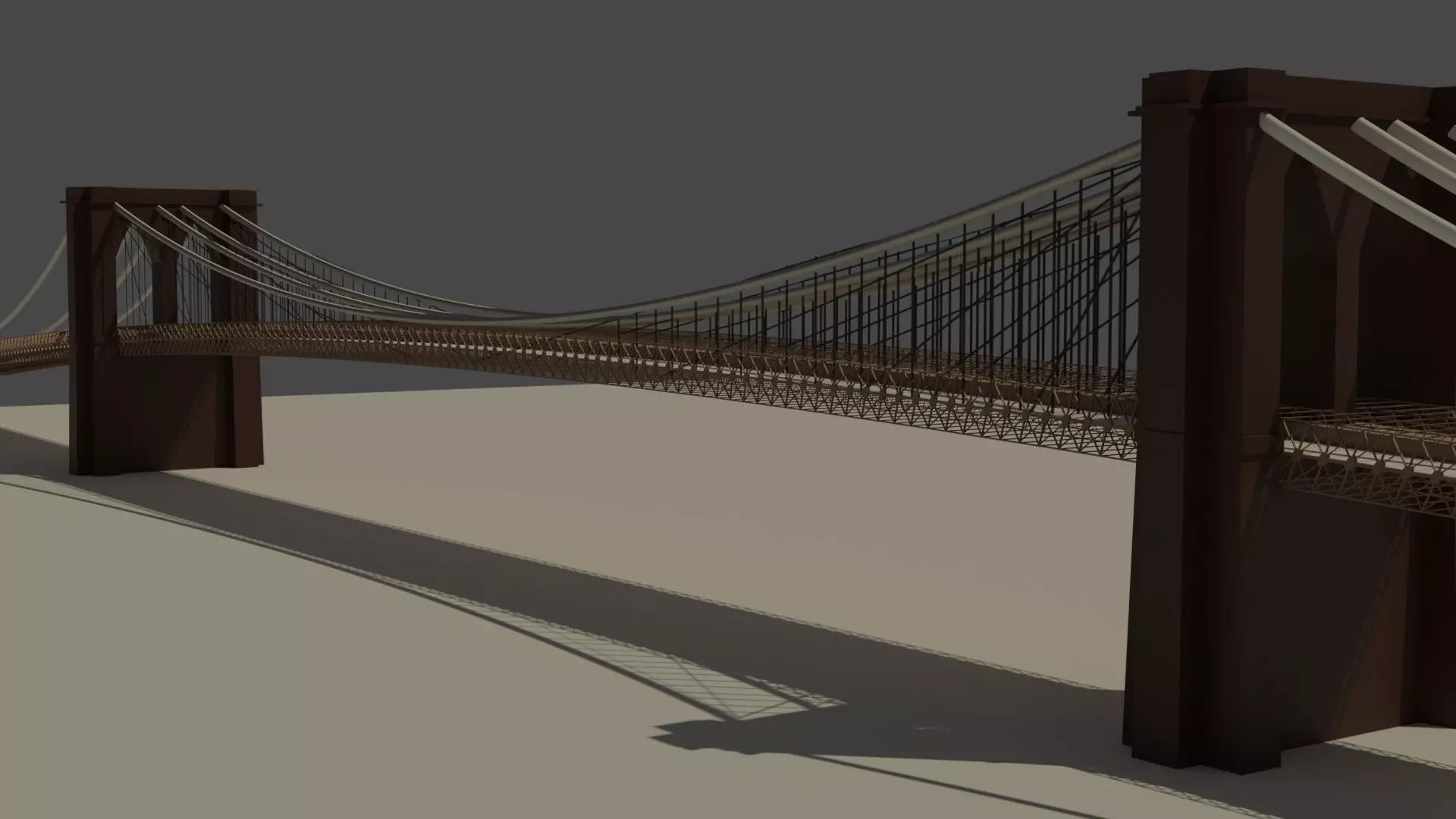 Brooklyn Bridge Low-poly 3D model_0