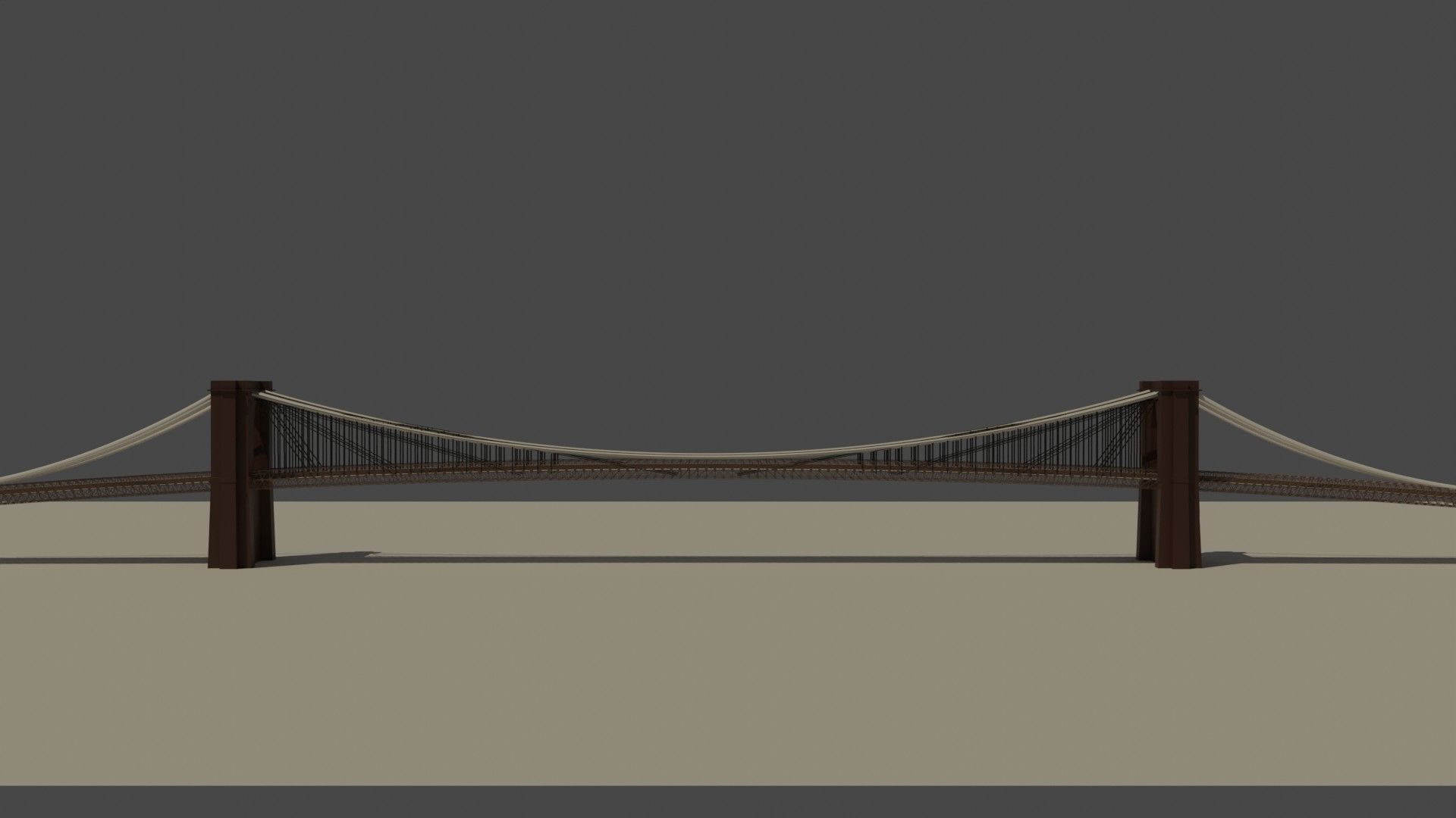 Brooklyn Bridge Low-poly 3D model_2