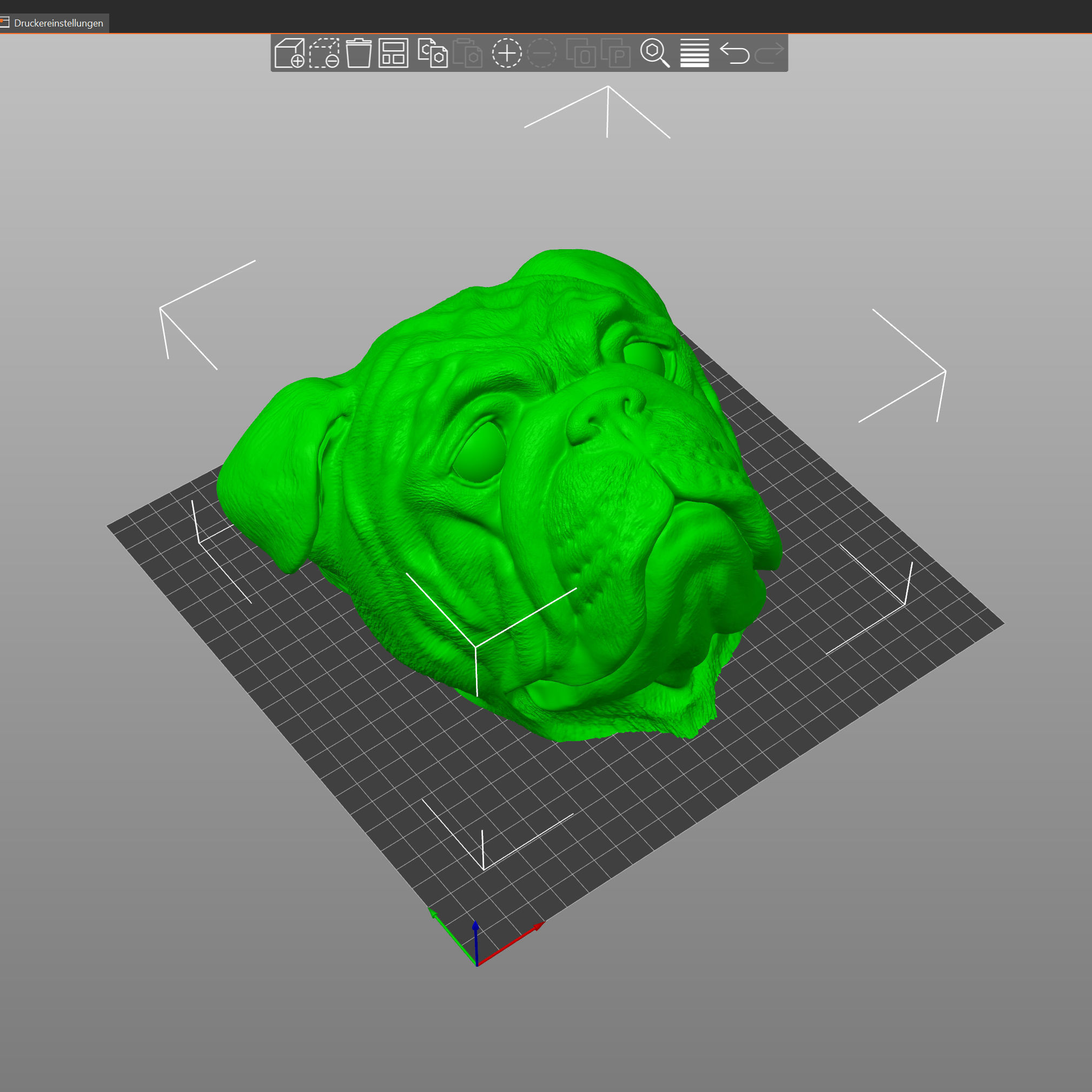 English Bulldog Head Portrait -3D Print Model High-Polygon 3D print model_5