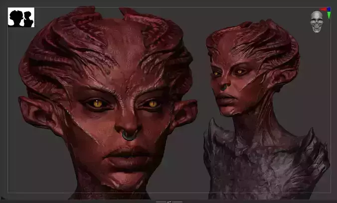 Succubus Bust 3D print model