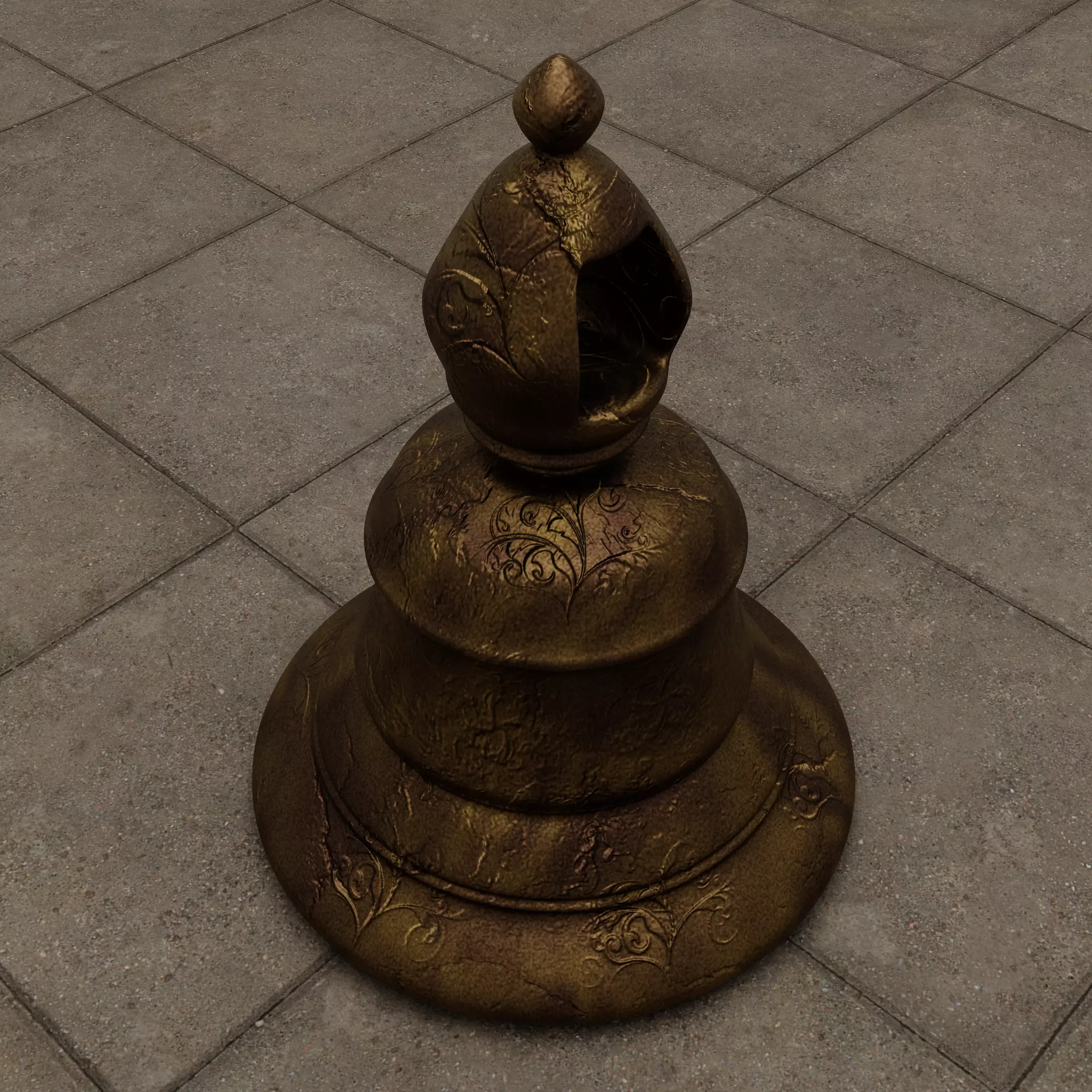 Ancient Bell 3D Model Low-poly 3D model_0