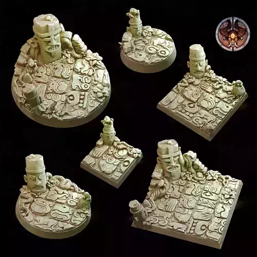 Miniature bases - Jungle theme - Round and Square pack 