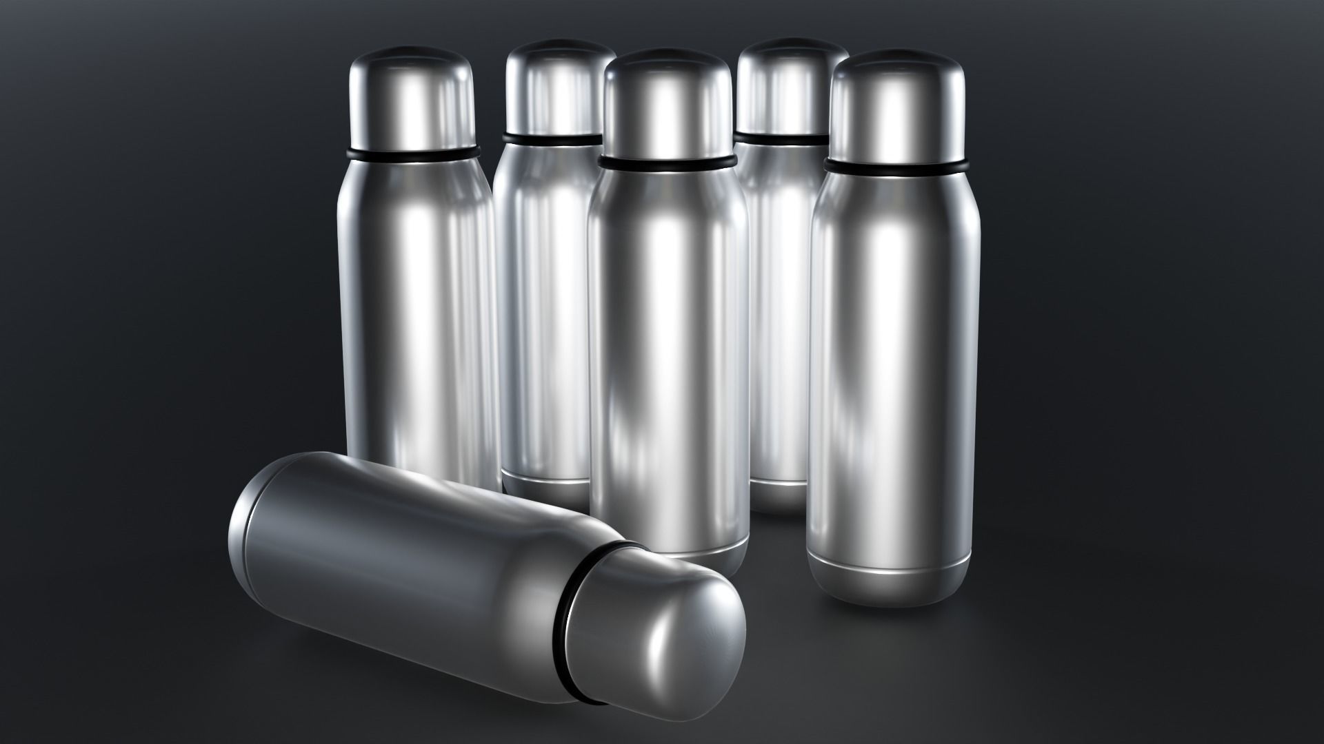 vacuum thermos bottle Low-poly 3D model_7