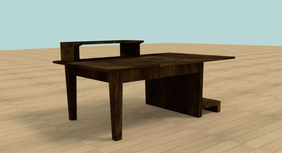 LowPoly Pc-Table Low-poly 3D model_0