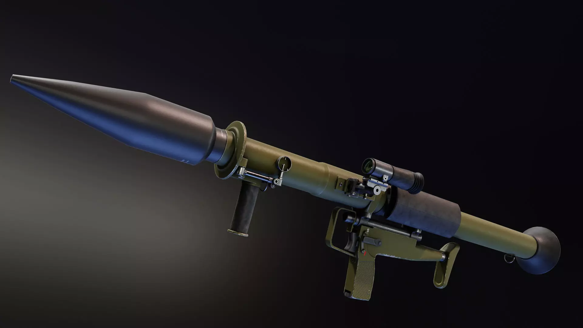 Panzerfaust 44 mm Low-poly 3D model_0