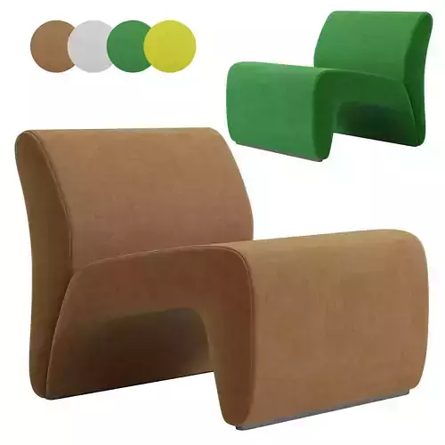 Fauteuil bouclette Armchair 3D model
