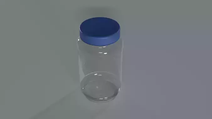Glass jar Low-poly 3D model