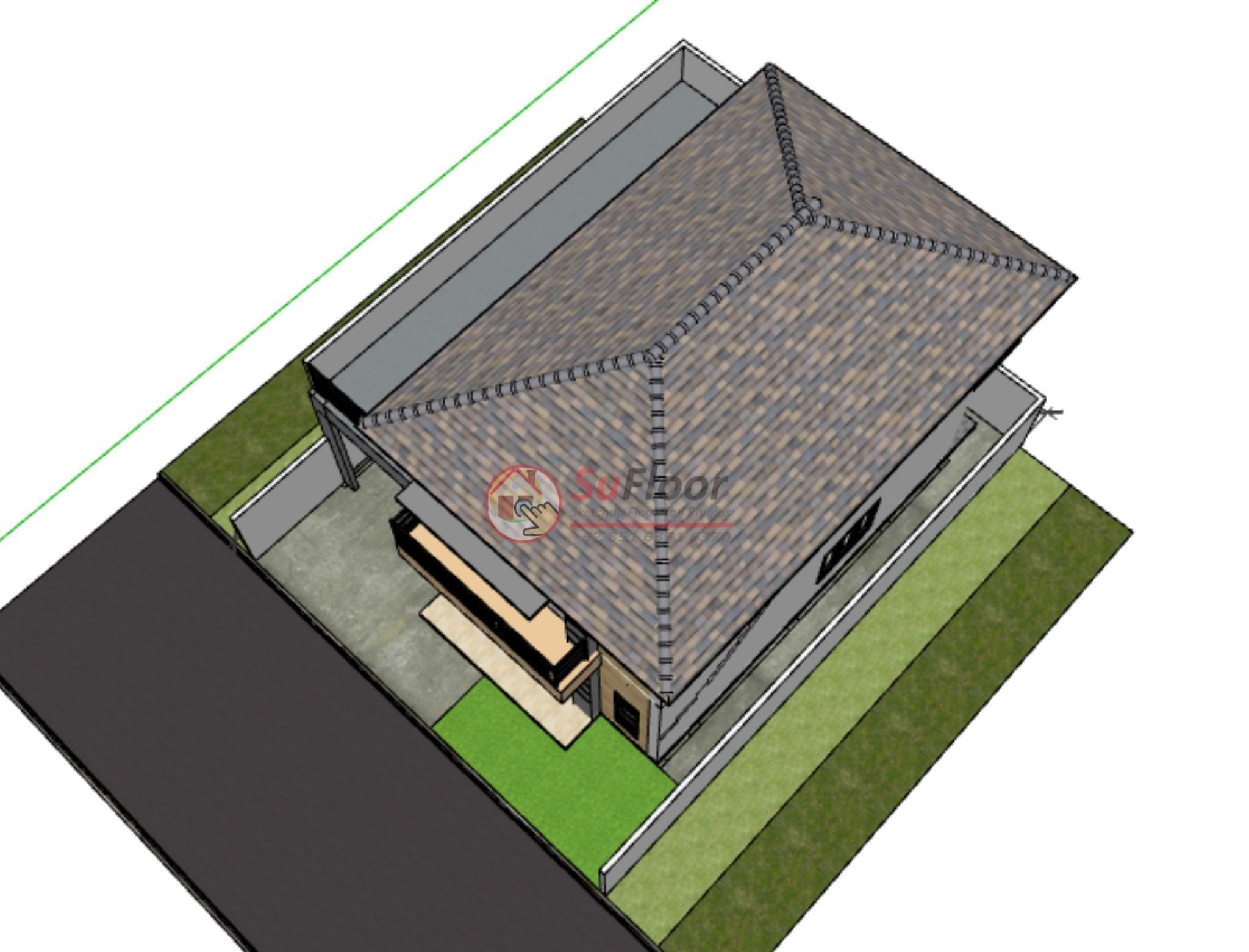 House 10x13m code 416- Sketchup 3D model_10