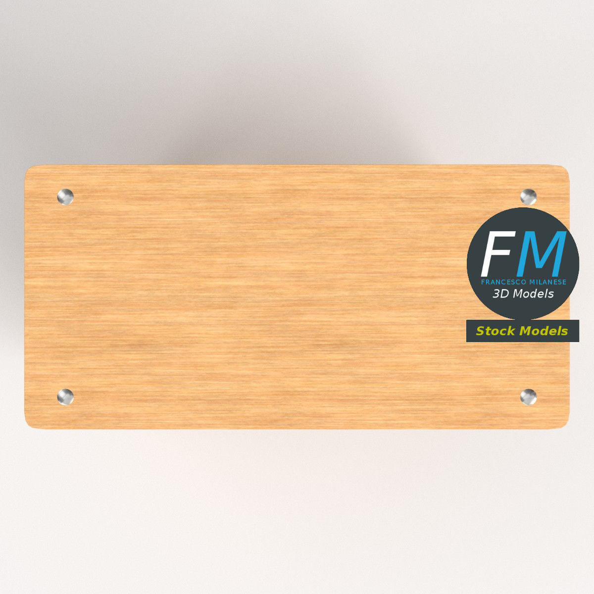 Wooden utility cart 3D model_6