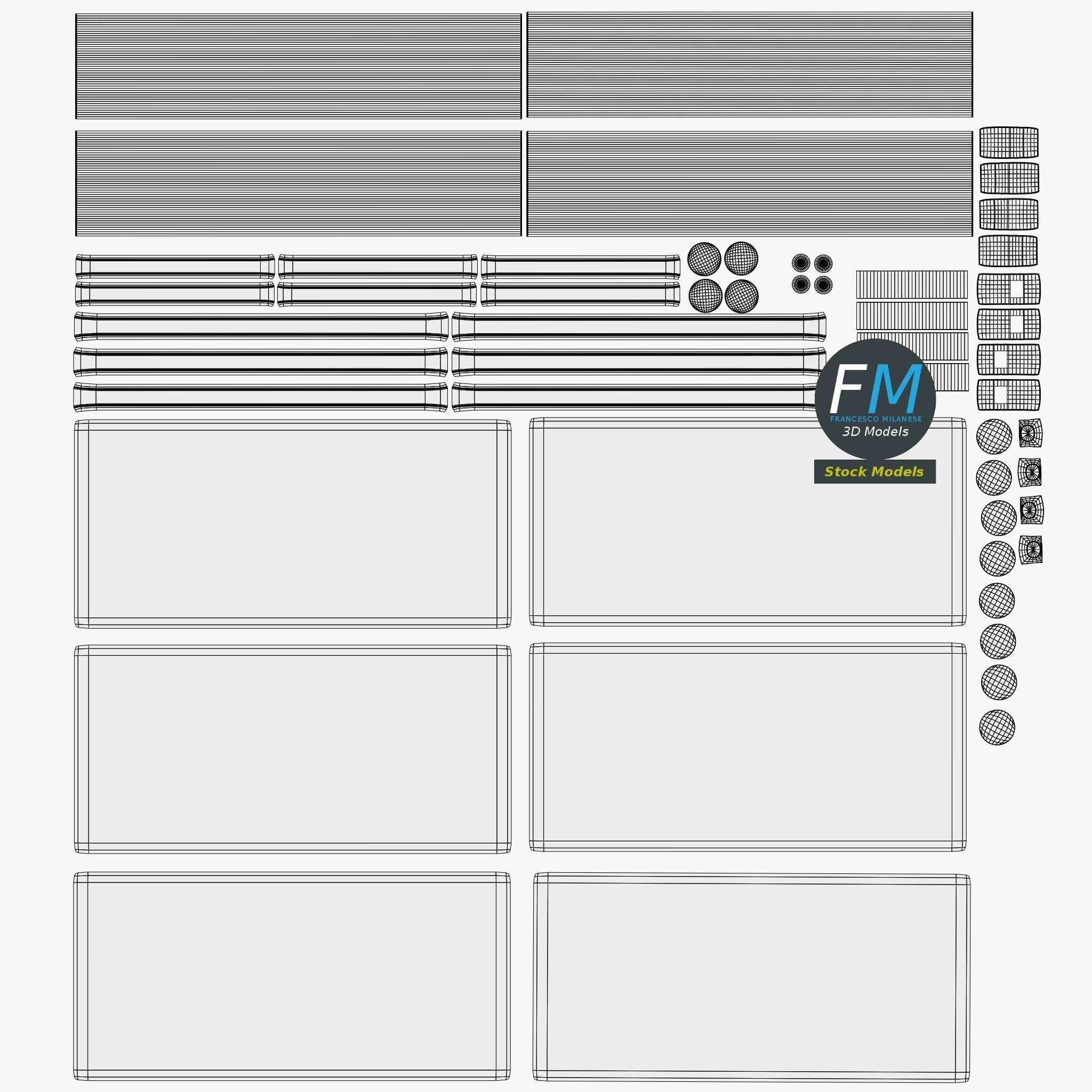 Wooden utility cart 3D model_11