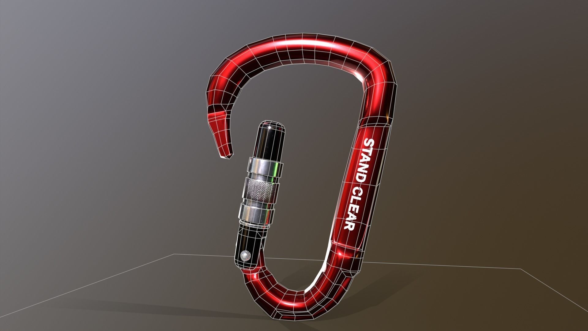 carabiner mosqueton multi COLORS Low-poly 3D model_5