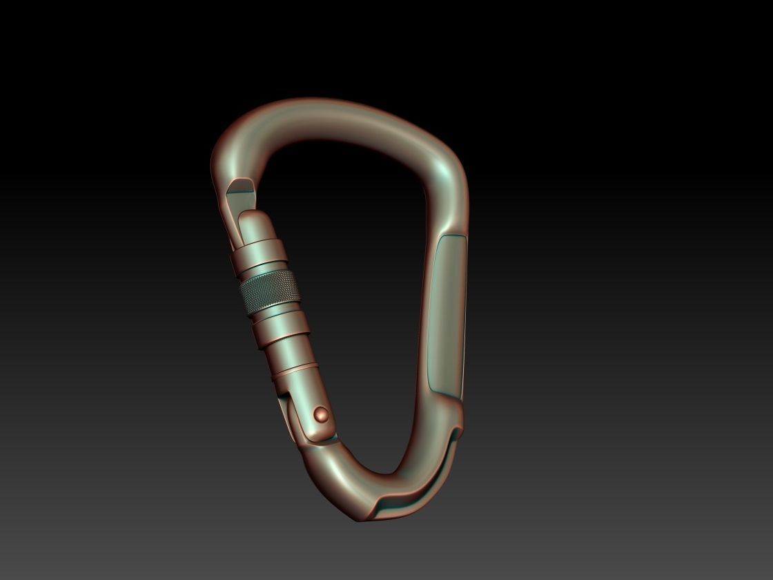 carabiner mosqueton multi COLORS Low-poly 3D model_4