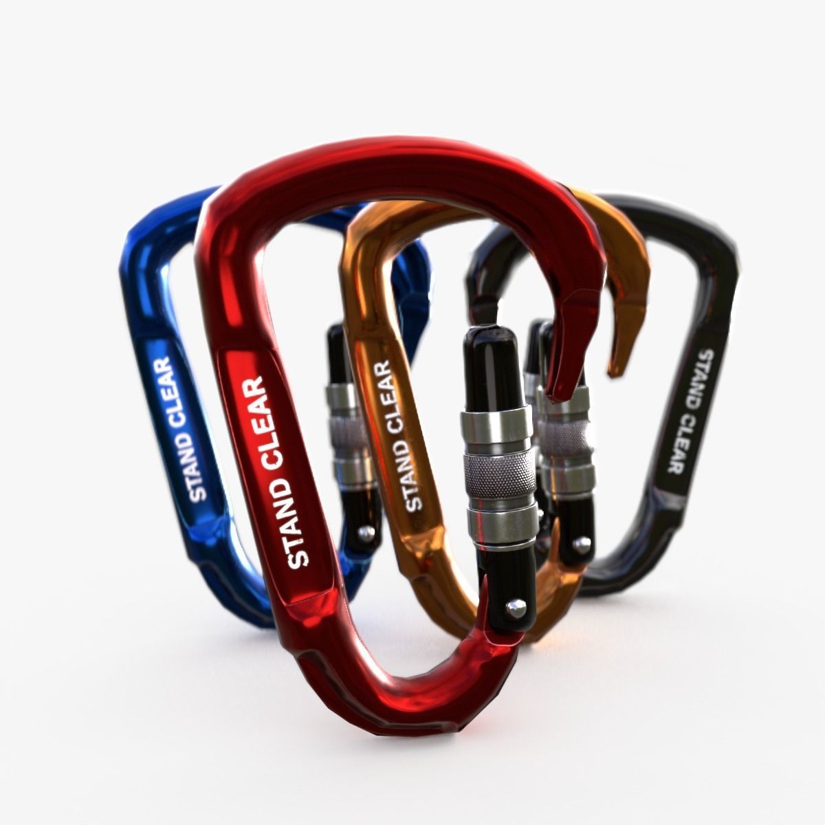 carabiner mosqueton multi COLORS Low-poly 3D model_1