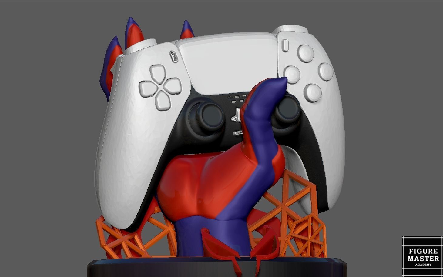 SPIDERMAN INTO THE SPIDER VERSE 2099 MIGUEL PS CONTROLLER HOLDER 3D print model_1