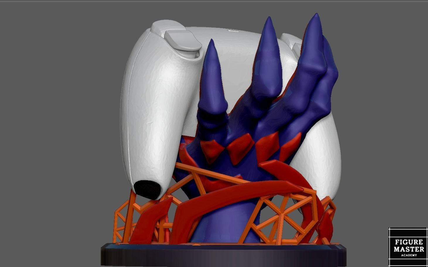 SPIDERMAN INTO THE SPIDER VERSE 2099 MIGUEL PS CONTROLLER HOLDER 3D print model_4