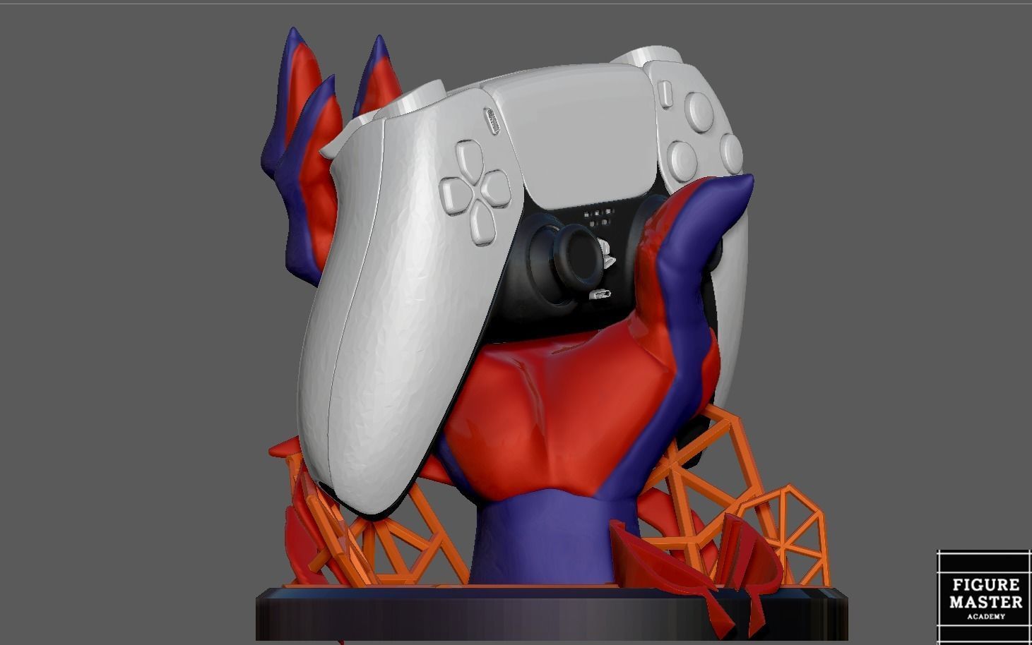 SPIDERMAN INTO THE SPIDER VERSE 2099 MIGUEL PS CONTROLLER HOLDER 3D print model_6
