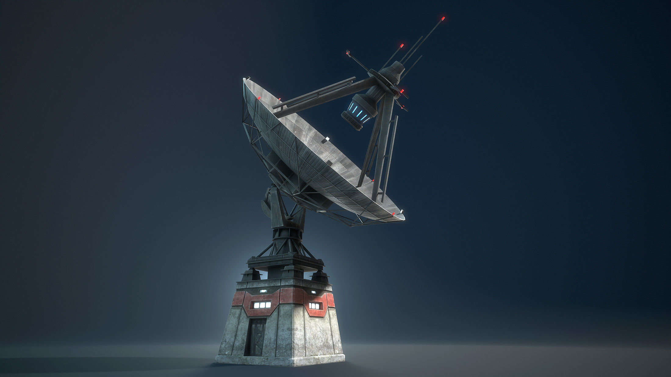 Radar Antenna Game Low-Poly Low-poly 3D model_4