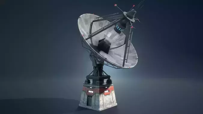 Radar Antenna Game Low-Poly Low-poly 3D model