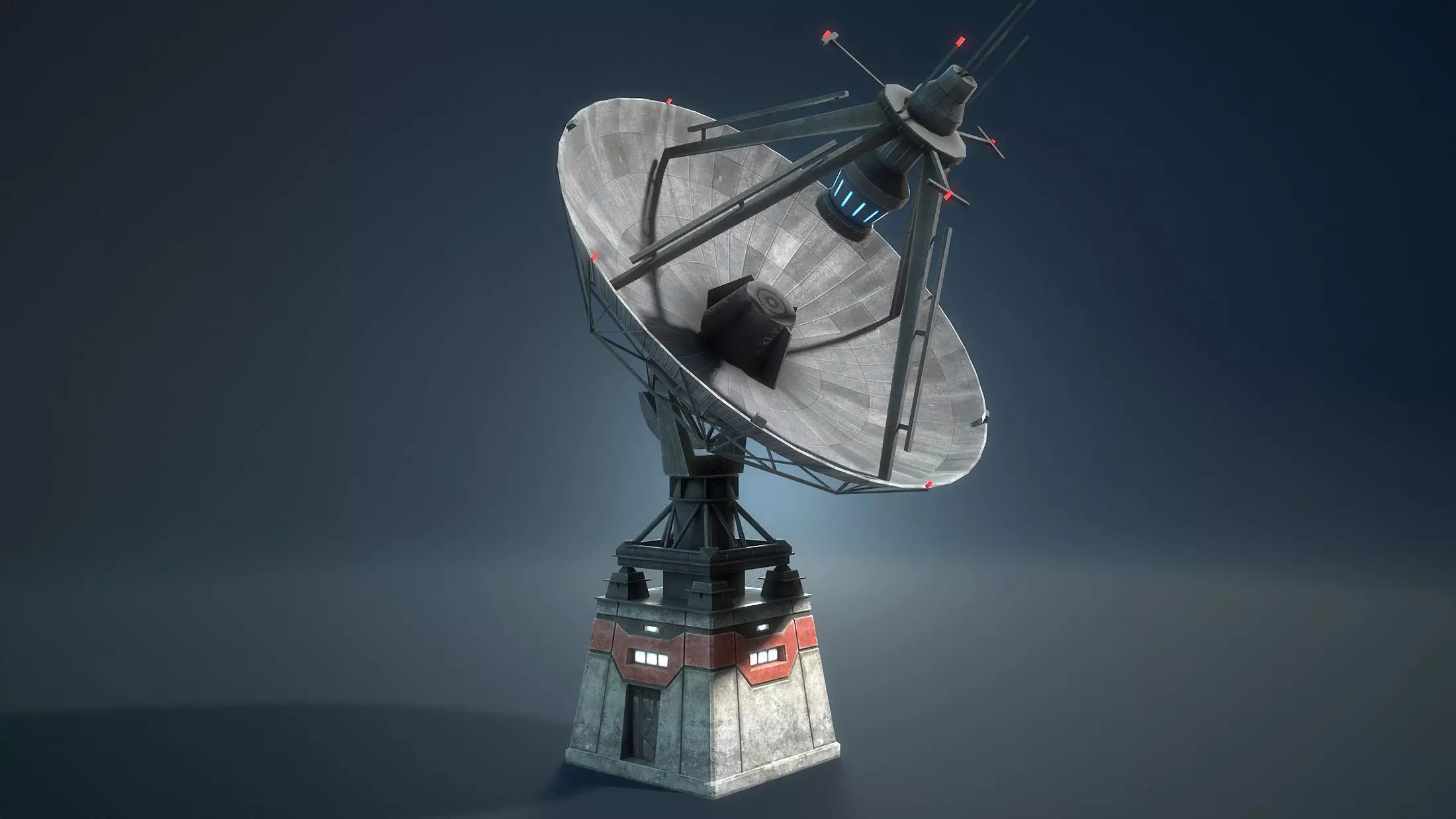 Radar Antenna Game Low-Poly Low-poly 3D model_0