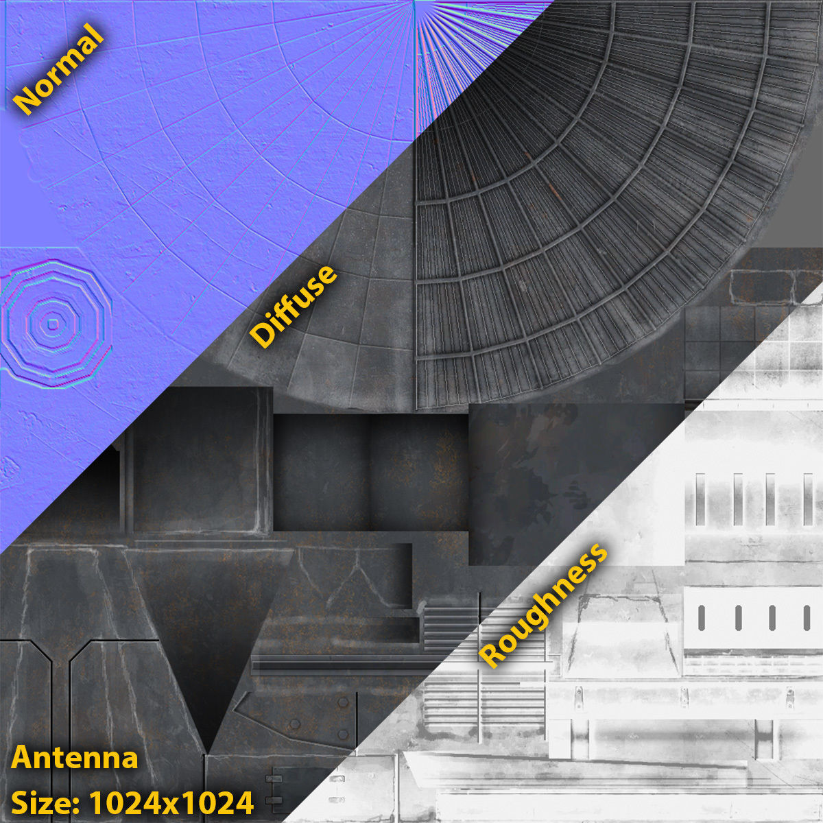 Radar Antenna Game Low-Poly Low-poly 3D model_8