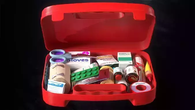 First Aid Kit Low-poly 3D model