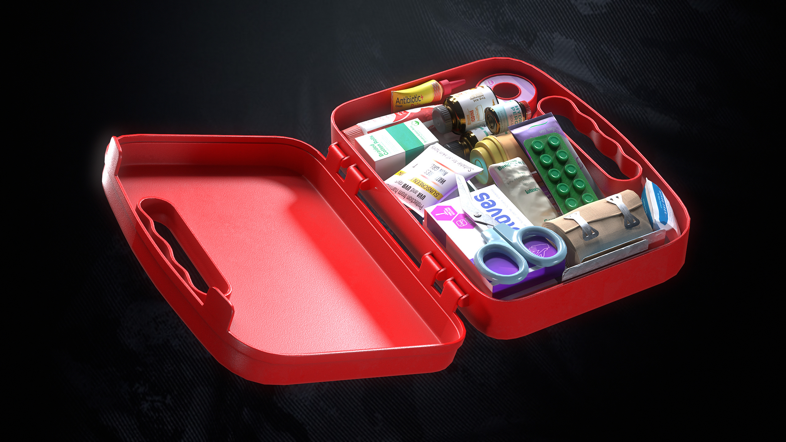 First Aid Kit Low-poly 3D model_6