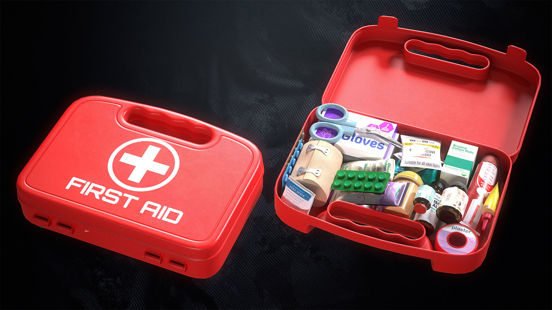 First Aid Kit Low-poly 3D model_13