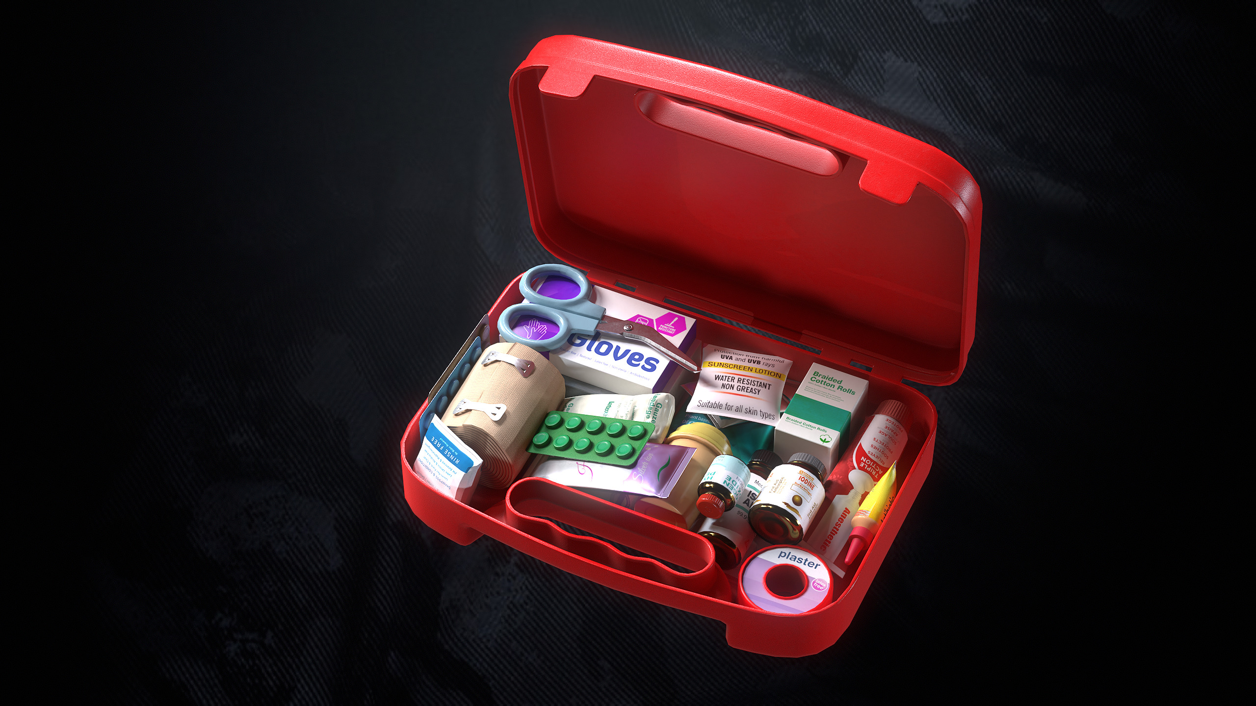 First Aid Kit Low-poly 3D model_5