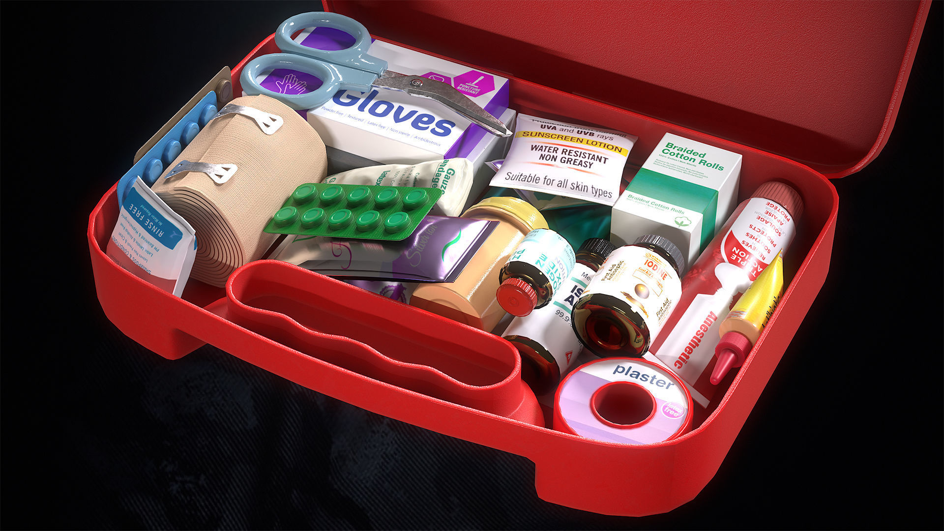 First Aid Kit Low-poly 3D model_1