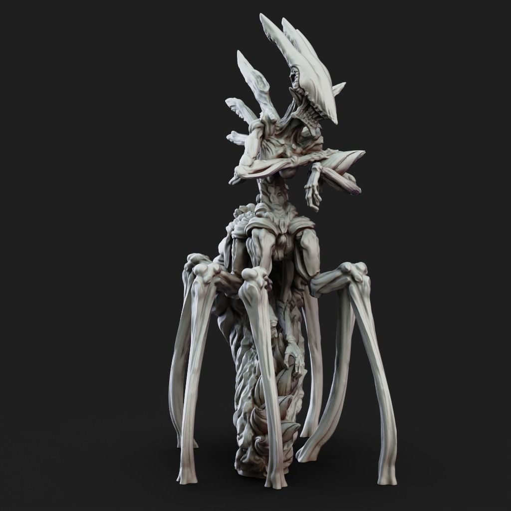 Queen Void Hunter - 3D Printable TTRPG - PRESUPPORTED - 32mm 3D print model_6