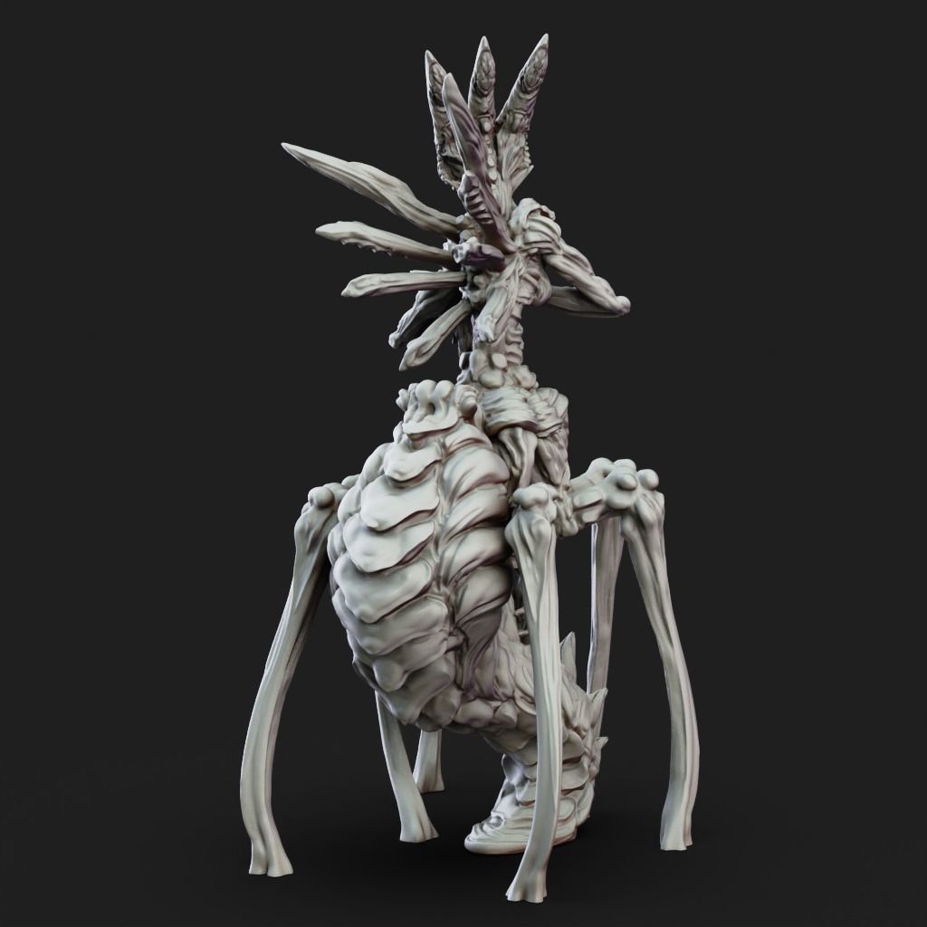 Queen Void Hunter - 3D Printable TTRPG - PRESUPPORTED - 32mm 3D print model_9
