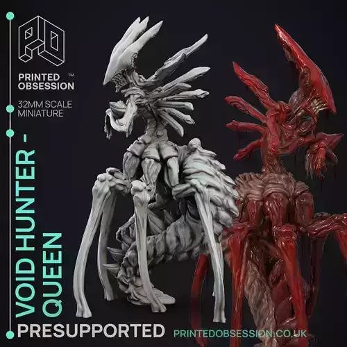 Queen Void Hunter - 3D Printable TTRPG - PRESUPPORTED - 32mm 3D print model