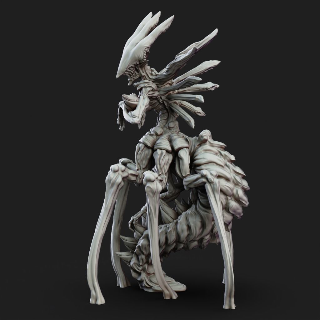 Queen Void Hunter - 3D Printable TTRPG - PRESUPPORTED - 32mm 3D print model_8