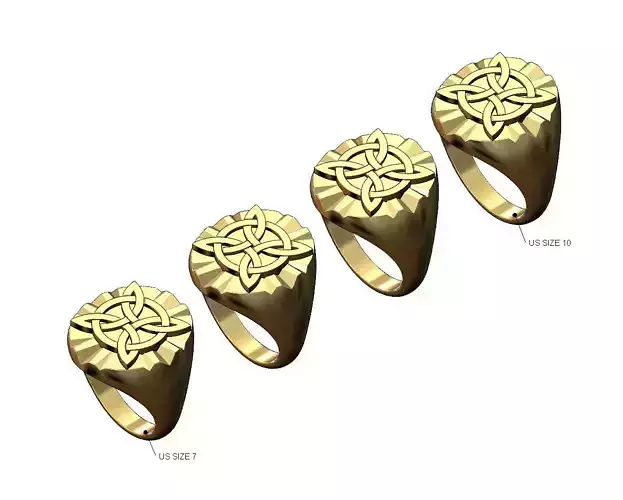 Celtic ornament claw marks oval signet US sizes 7to10