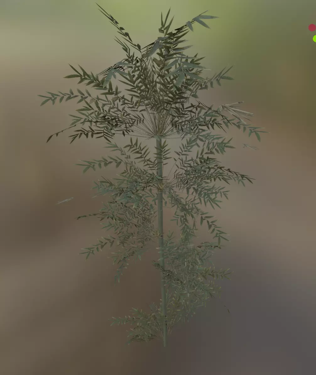 bamboo tree 2 Low-poly 3D model_0