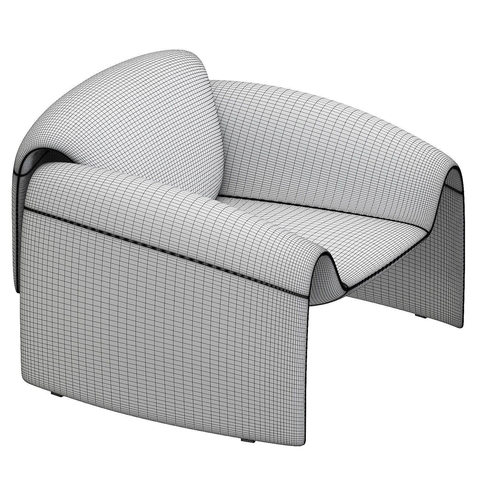 LE club armchair 3D model_4