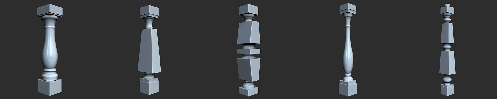 26 Table Legs IMM Brushes Vol 2 Low-poly 3D model_4