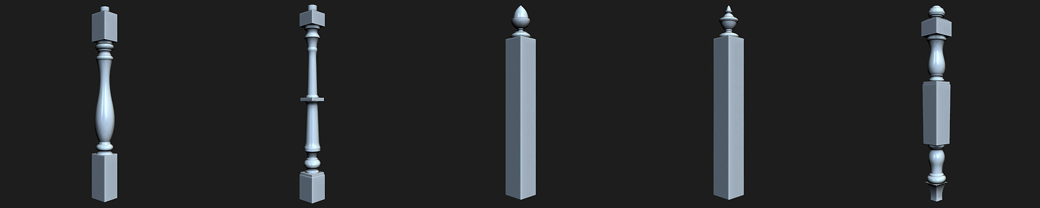 26 Table Legs IMM Brushes Vol 2 Low-poly 3D model_2