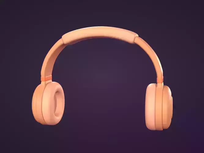 Cartoon Headphones - Headset - Watertight Subdivision Ready Mesh Low-poly 3D model