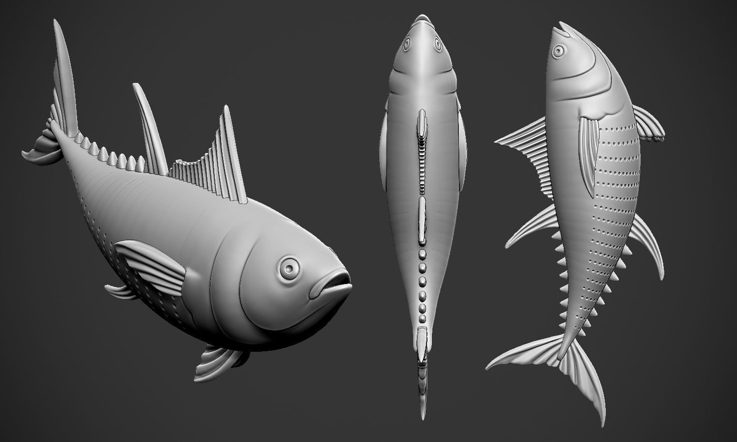 Yellowfin Tuna 3D print model_2