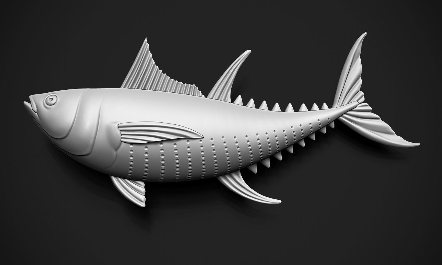 Yellowfin Tuna 3D print model_3