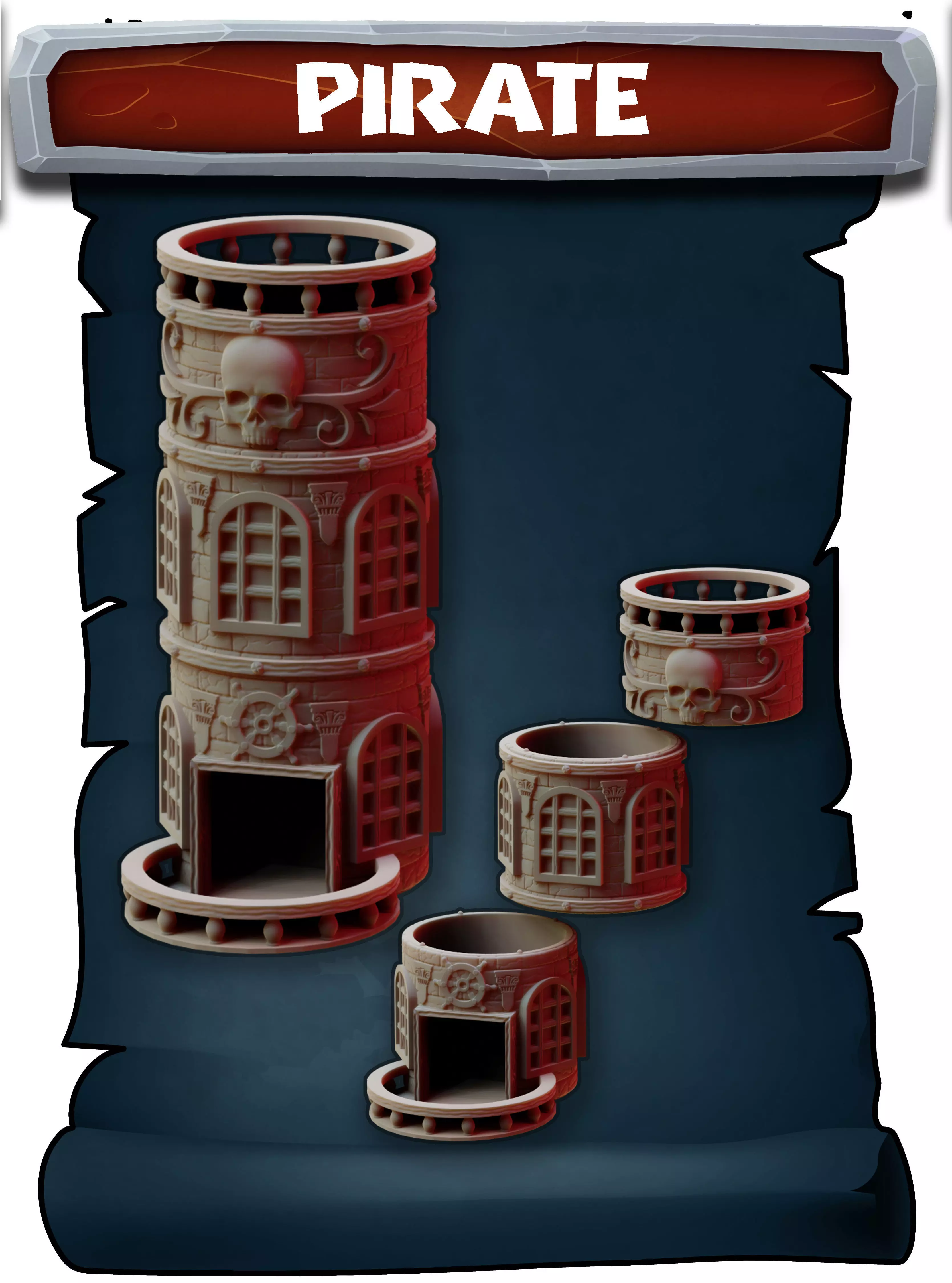 Pirate tower 3D print model_0