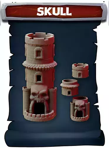Skull tower 3D print model