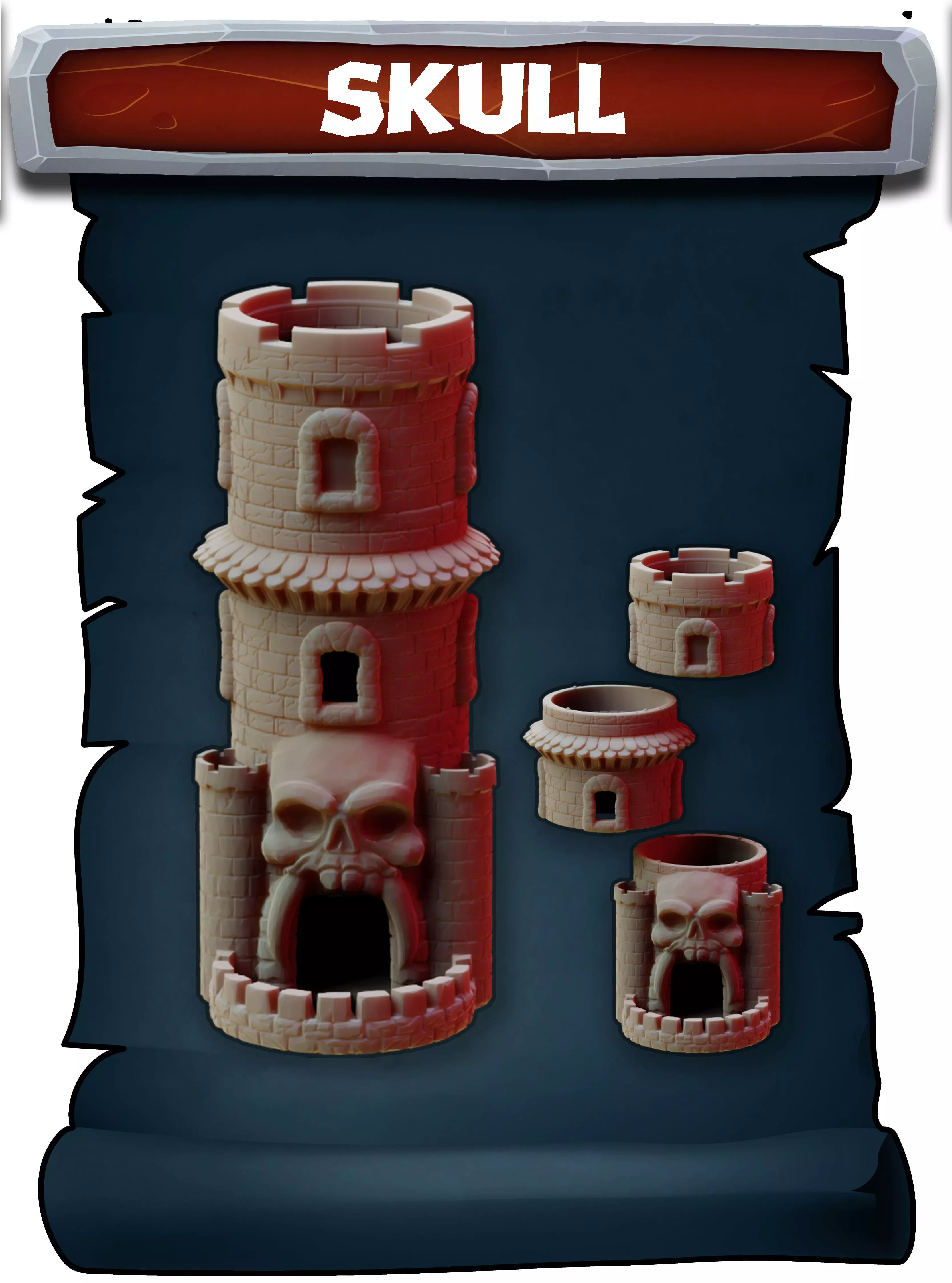 Skull tower 3D print model_0