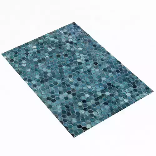 Restoration Hardware Hexa Hide Rug - Navy