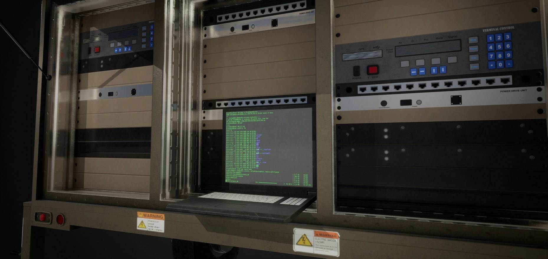 Military Satcom Transportable Terminal Low-poly 3D model_6