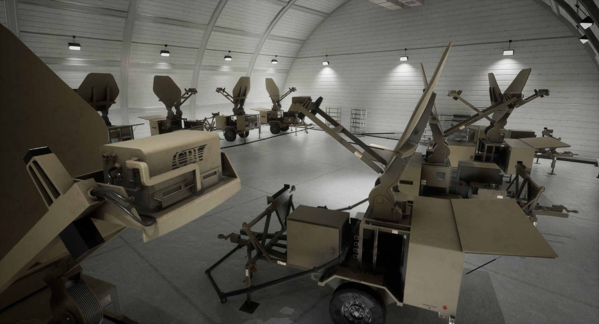 Military Satcom Transportable Terminal Low-poly 3D model_14